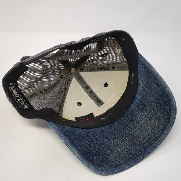 Black Clover Snapback Trucker Cap Blue One Size Adjustable Mesh Back 110 - Picture 7 of 10